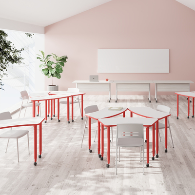 FLEX Modular Conference Room Tables , Dynamic Training Meeting Table With Casters