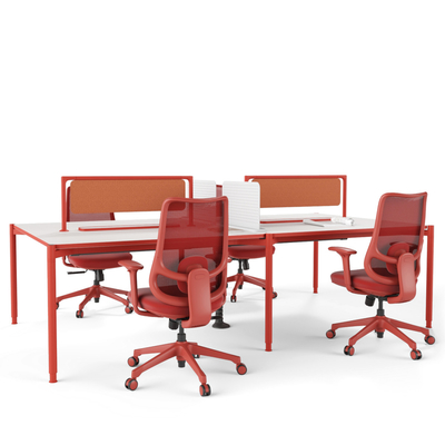 FLEX Modern Aesthetics Design 4 People Workstation Desk With Collaborative Seating