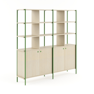FLEX Modern Office Wood Partition Shelving Unit Cabinet Dividers Open Shelf Organizer