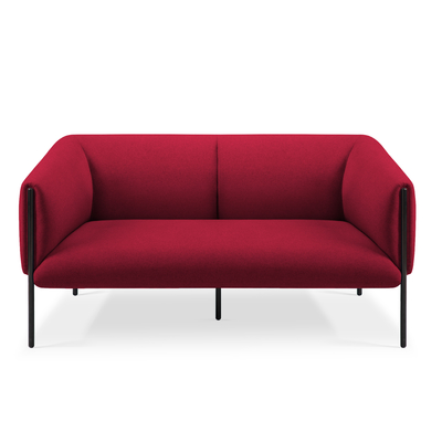 Clean Lines Resilient Fabric Modern Office Sofa Double Seater Lobby Seating Solution