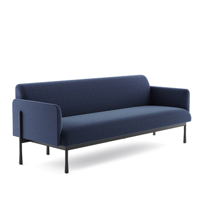 Soft Fabric Modern Office Sofa Three Seater Couch RAL Color With Sturdy Metal Legs