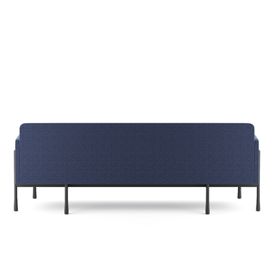 Soft Fabric Modern Office Sofa Three Seater Couch RAL Color With Sturdy Metal Legs