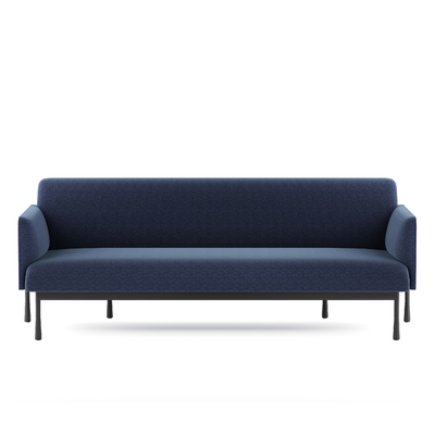 Soft Fabric Modern Office Sofa Three Seater Couch RAL Color With Sturdy Metal Legs