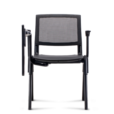 Ergonomic Mesh Office Chair , Mesh Conference Room Chairs With Foldable Writing Tablet