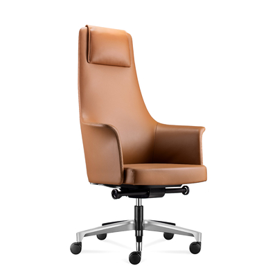 Luxury Executive Office Leather Chairs With Wheels and Adjustable Height