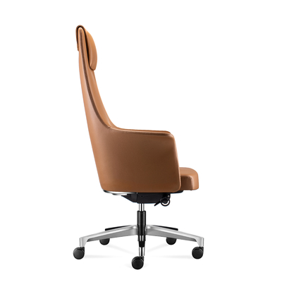 Luxury Executive Office Leather Chairs With Wheels and Adjustable Height