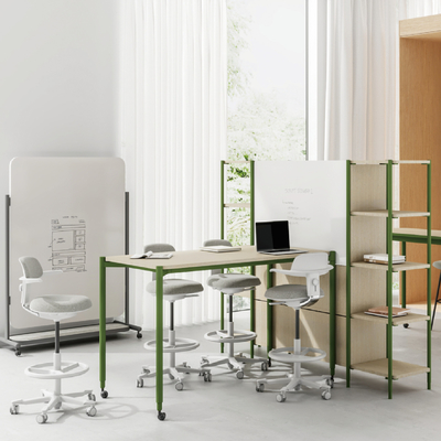 FLEX Office Rectangular Versatile Modular Table With Casters For Easy Repositioning
