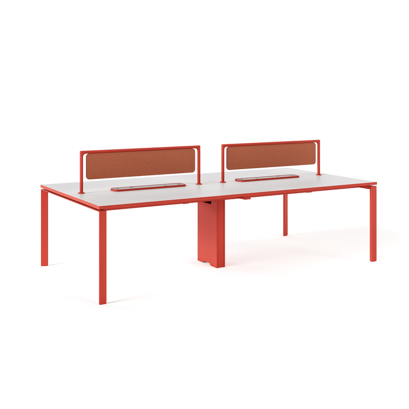 FLEX Modern 4 Person Workstation With Generous Face To Face Design Ample Workspace