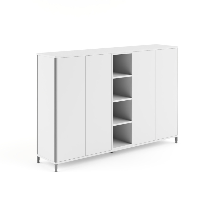 FLEX Wood Grain Color Executive Desk Hutch Document Organizer Cabinet Office Sideboard