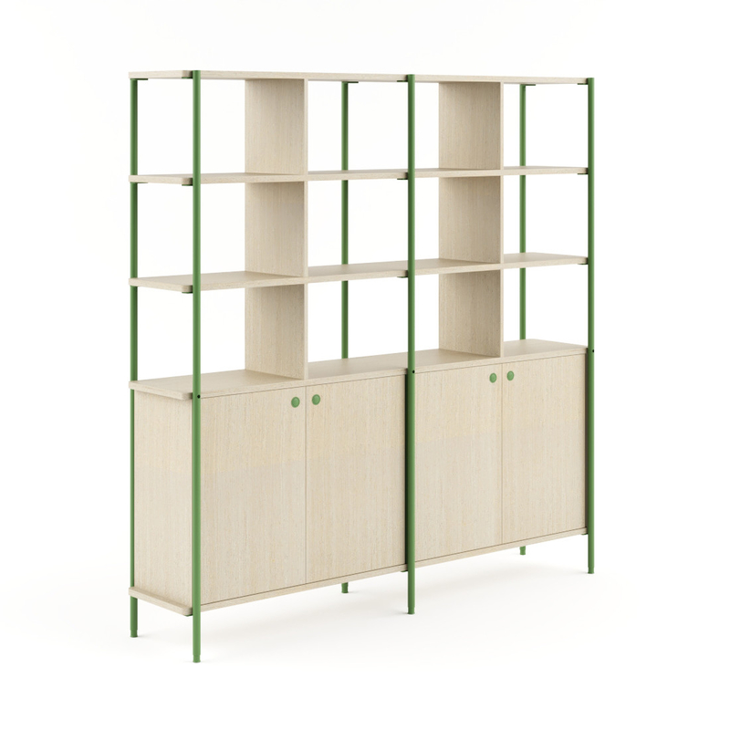 FLEX Modern Office Wood Partition Shelving Unit Cabinet Dividers Open Shelf Organizer