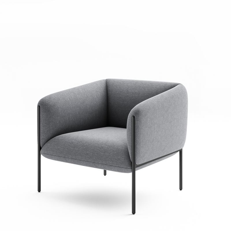 Minimalist Design Modern Office Sofa Single Lounge Chair 425mm Height For Small Spaces