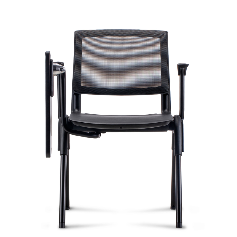 Ergonomic Mesh Office Chair , Mesh Conference Room Chairs With Foldable Writing Tablet