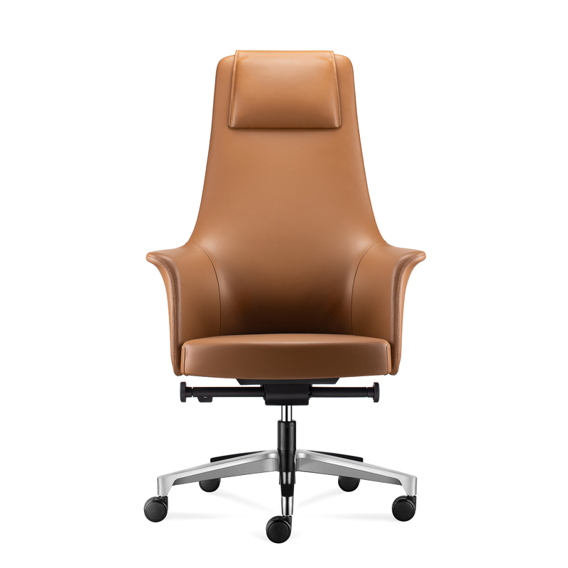 Luxury Executive Office Leather Chairs With Wheels and Adjustable Height
