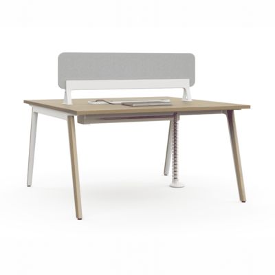 Μοντέρνο Γραφείο Εργασίας με Διπλό Τόνο, Κρυφή Διαχείριση Καλωδίων, Διαχωριστικό Προστασίας DUAL